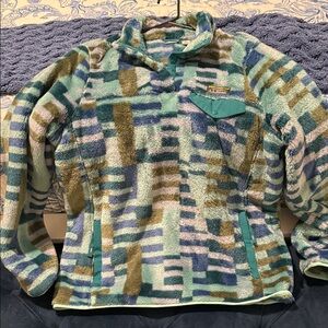 LL Bean Patterned Fleece Pullover